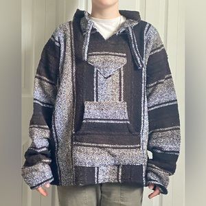 Black and white drug rug